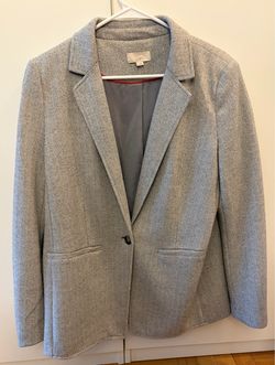 LOFT black/white herringbone blazer