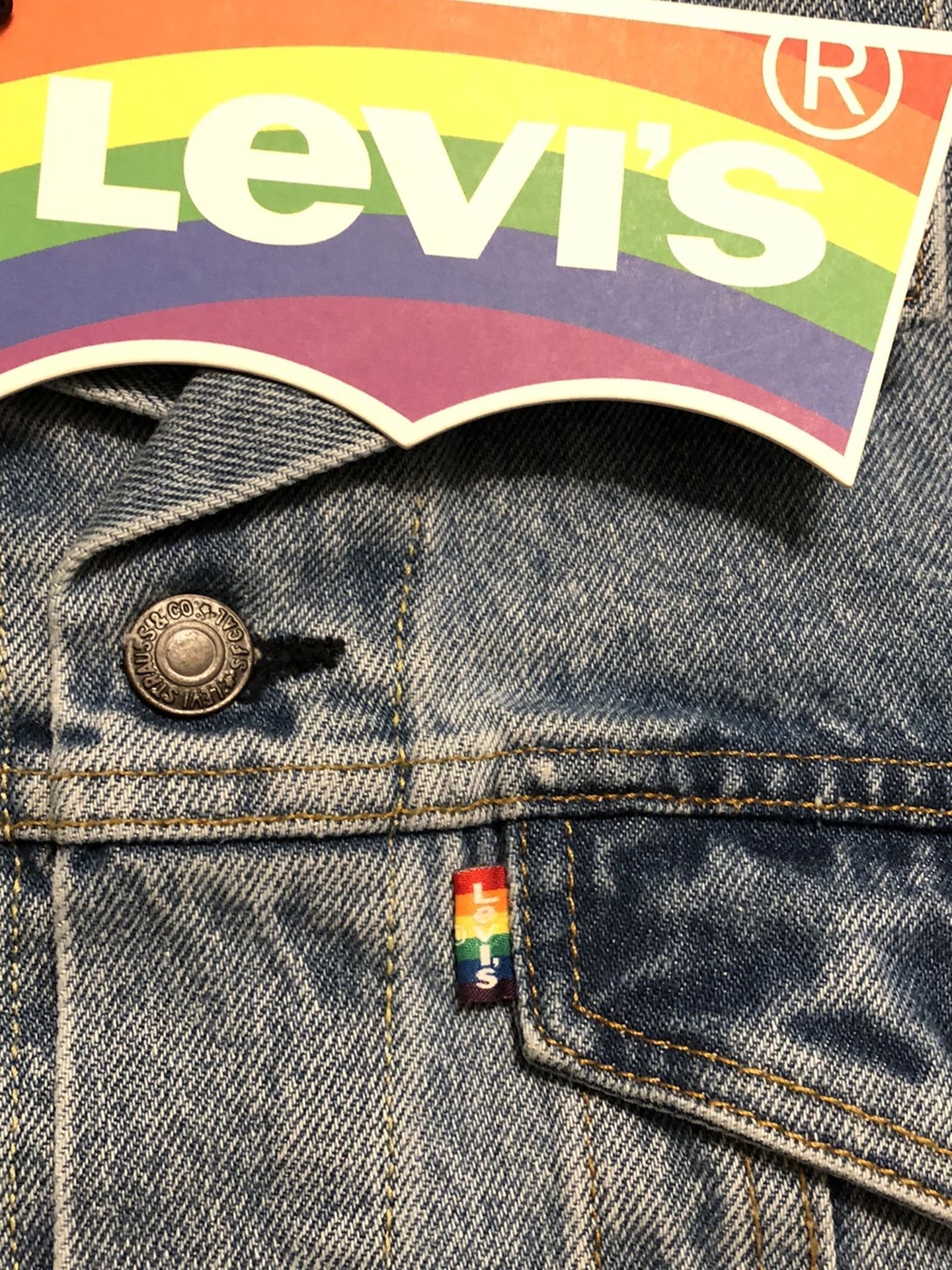 Levi's Pride USE YOUR VOICE! Denim Trucker Jacket for Sale in Los Angeles,  CA - OfferUp