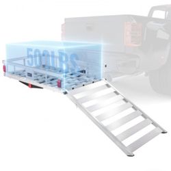 Trailer Hitch Cargo Carrier With Ramp