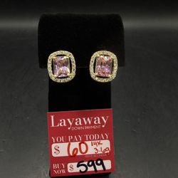 pink Stone Earrings 