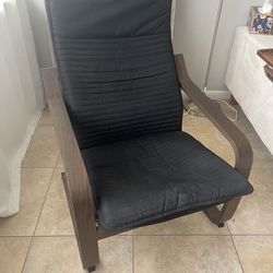 IKEA POÄNG Armchair Black Cushion Wood Frame - Great Condition! $60 OBO