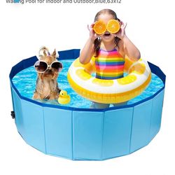 Portable Kiddie Pool for Kids Dogs and Cats, Foldable Dog Pet Bath Pool