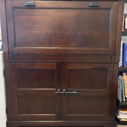 Solid WoodDesk And Cabinet 