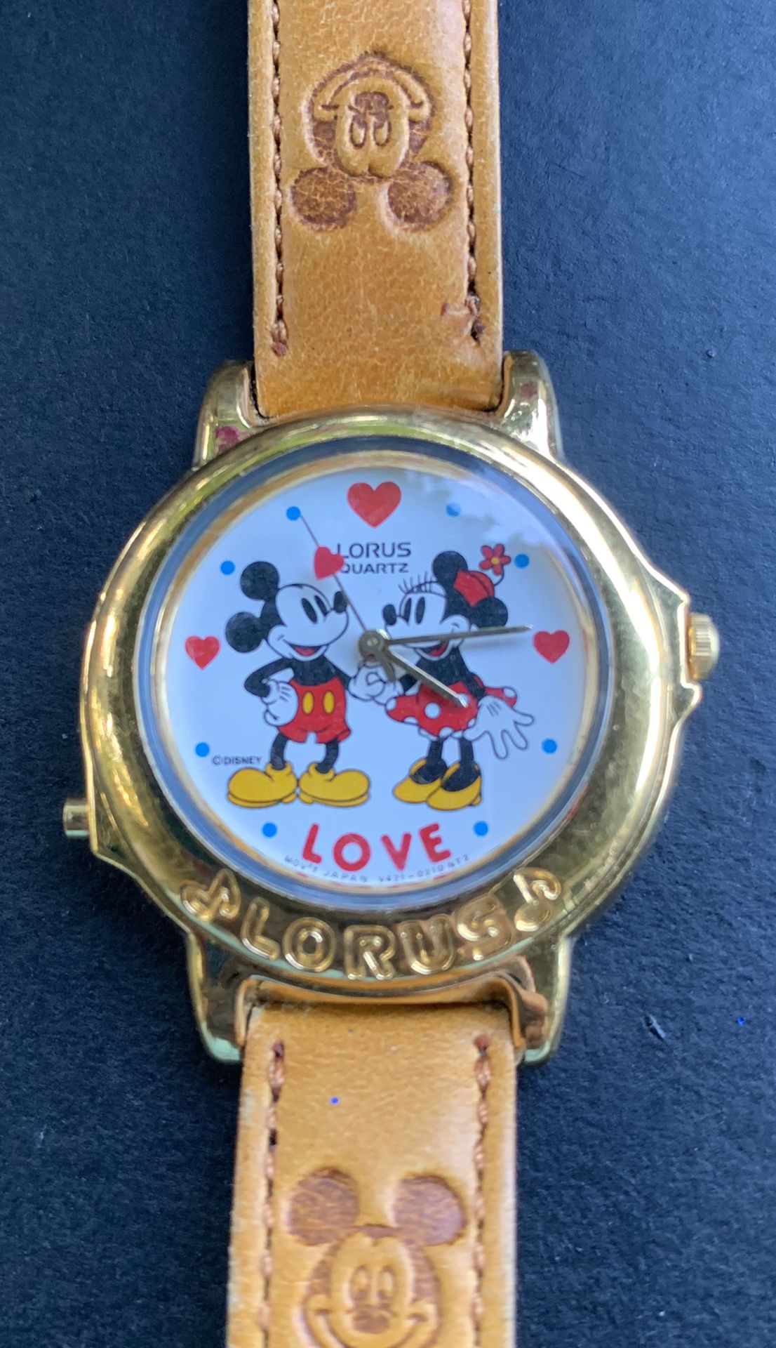 Mickey, and Mini Mouse lorus quartz love watch