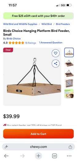 Birds Choice Hanging Platform Bird Feeder Small