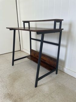 Small minimalist wooden & metal desk