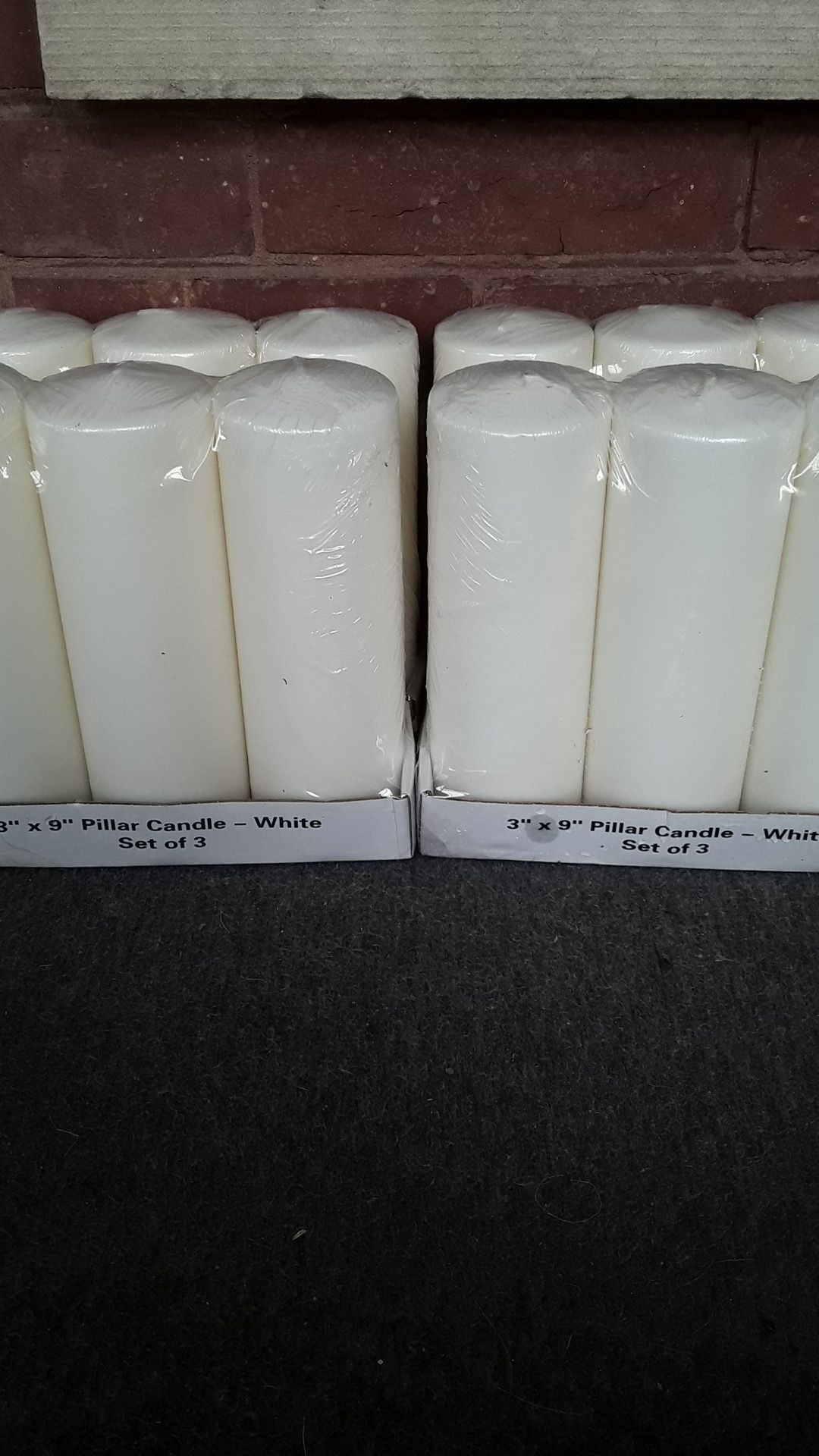 3"x 9" Pillar Candles (white)