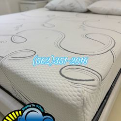 King Memory Foam Mattress And Boxspring Visco Blue Gel Set 