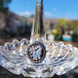 Retired James Avery Elephant Cameo Ring