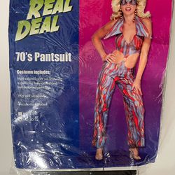 70s Costume Hippie Pantsuit Ladies Women New Halloween Cosplay Theatre Retro