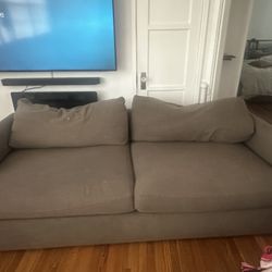 Crate and Barrel Brown Deep Cushion Couch  