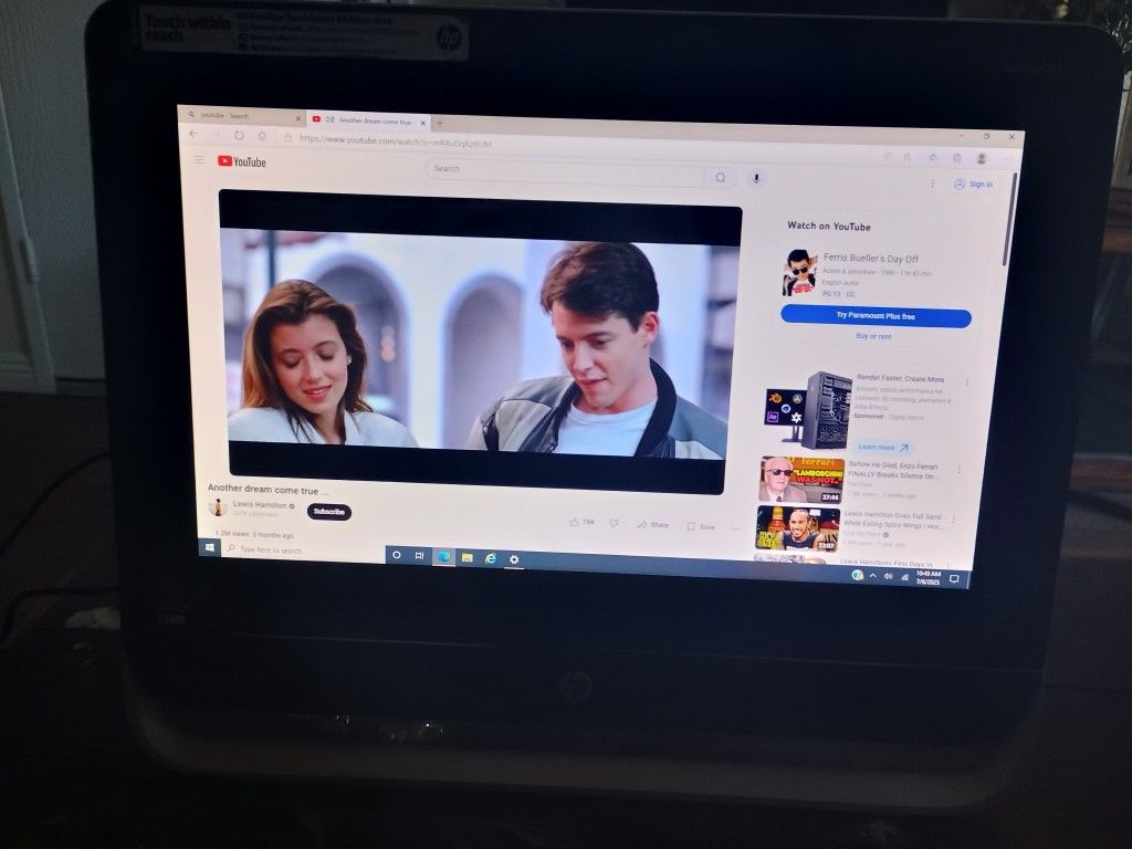 HP All In One Touch Screen Within Reach Computer With Keyboard Mouse Wireless Mouse Power Cord Ready To Use