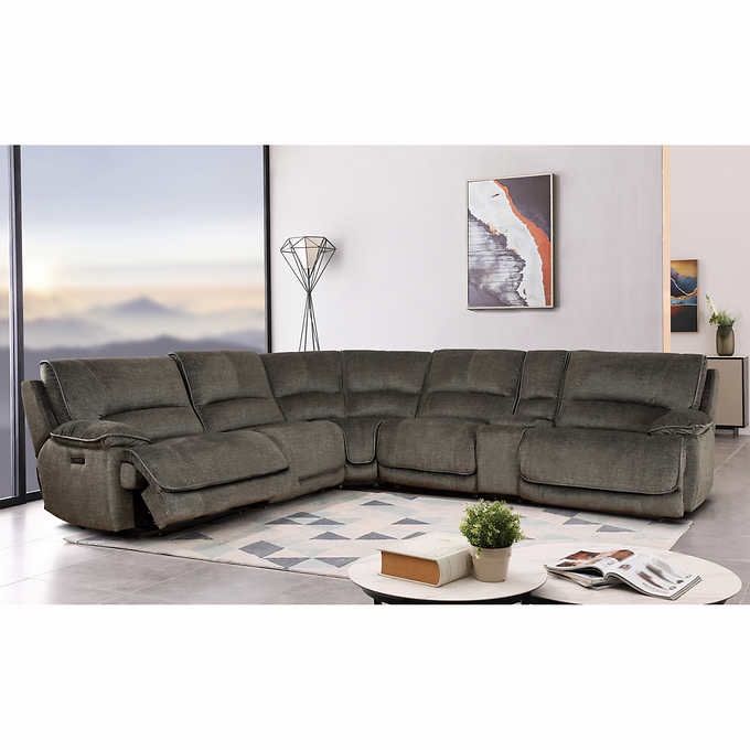 Costco - Redding 6-piece Fabric Power Reclining Sectional with Power Headrest - Retail $3299