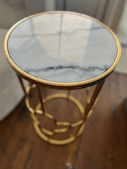 Marble & Gold Accent/Side Table