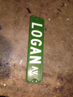 Logan Ave Vintage Metal Street Sign