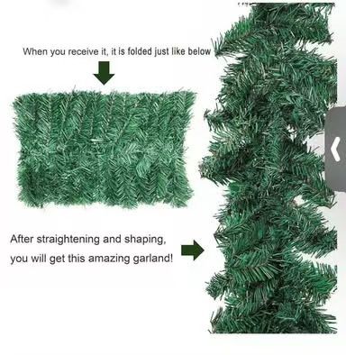😀 1Pcs 9 Feet 280 Branches Christmas Garland Decorations Greenery Tree Branch Christmas Wreath Mantle Decoration for Outdoor Indoor