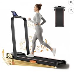 16% incline  3-in-1 Folding Treadmill for Home and Office, 300 lbs Weight Capacity with LED Display & Remote Control