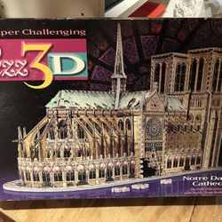 PUZZ-3D Notre Dame Cathedral Puzzle Milton Bradley 952 Pcs NEW