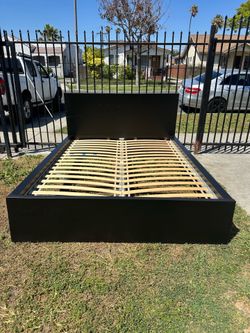 Black ikea malm queen bed frame