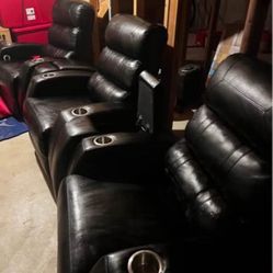 3 Reclining Theater Chairs