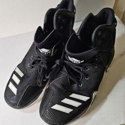 Adidas Men's Dual Threat 2017 Mid Black White Basketball Shoes size 10.5