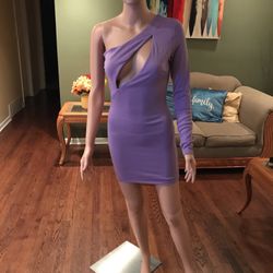 One Shoulder Lavender Dress