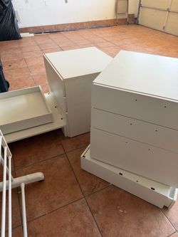 White Dresser with Drawers Disassembled