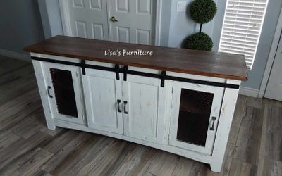 Beautiful 70" farmhouse/rustic Tv Stand