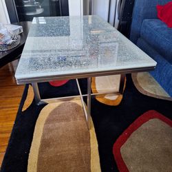 Cracked Glass Design Cocktail Table 
