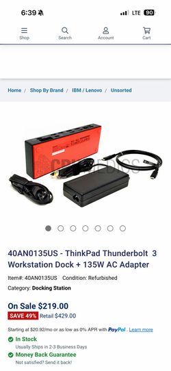 Think pad docking station brand new