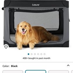 Lesure 42 Inch Portable Dog Crate Collapsible For Xtra Large Dogs Indoor Or Outdoor Black New In Box My Dog Didn’t Like It 