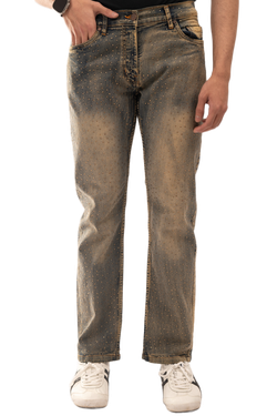 Men's Rhinestone Studded Jeans – Light Tint – Sizes 28-38
