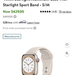 APPLE WATCH SERIES 8 41MM STARLIGHT GPS + CELLULAR 