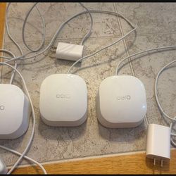 Three Eero 6 mesh WiFi system