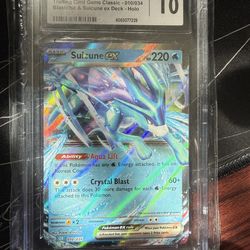 2023 Pokemon TCG Classic Suicune ex #010/034 Holo CGC 10 GEM MINT Cert #(contact info removed)