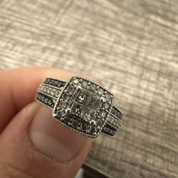 Vs Blue Diamond Ring Princess Cut 