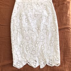 Ivory Lace Pencil Skirt Size 4