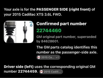Drive Shaft for Cadillac XTS