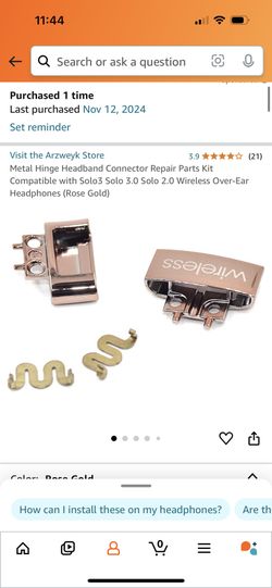 Metal hinge rose gold
