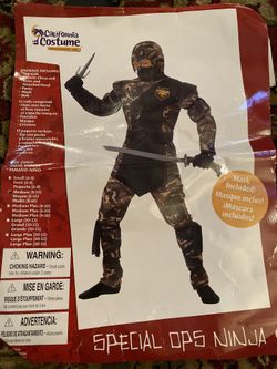 Kids Special Ops Ninja Costume, size Medium (8-10)