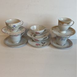 Fine China cups and saucers. Five dollars per set. See all pictures