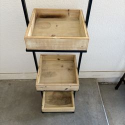 3 Tier Wood and Metal Organizer-Display Stand