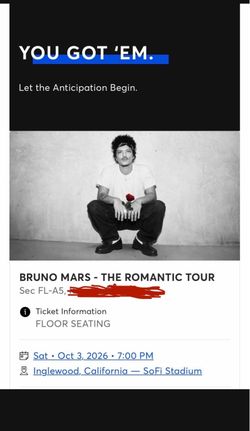 Bruno Mars Tickets
