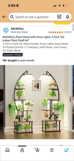 Plant stand with lightening