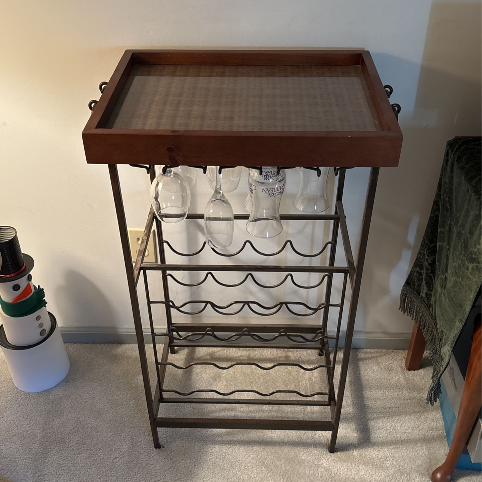 Wine Bottle Rack With Serving Tray