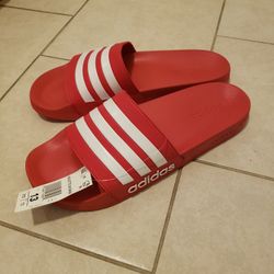 Adidas Slides, Men's Size 13 US, Red, Brand New, Never Worn