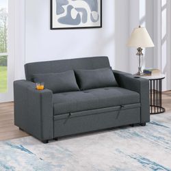 Convertible Sofa Sleeper Sofa W/ Cup Holders