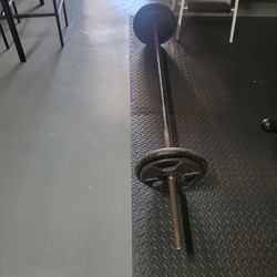 Weights,  standard bar with 70 pounds