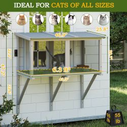 "Cat Window Box, Window Catio Outdoor Enclosure, NEW 
C6-8T
Brand new in box 
Dimensions: 43.3""L x 25.2""W x 47.3""H
Material: Fir Wood
Color: Grey"