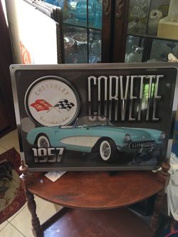 Corvette 57 Vintage Style Metal Sign 
